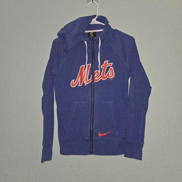 Nike New York Mets Hoodie Womens sz XS Blue Sweatshirt MLB Baseball - Picture 1 of 10